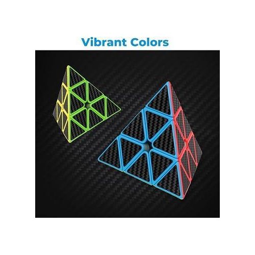 Cube Magique Meilong Moyu Cubing Classroom Fibre de Carbone, adhésif antidérapant avec Rotation Plus Rapide, Facile et Doux, Puzzle 3D, débutants et Professionnels (Ca2)