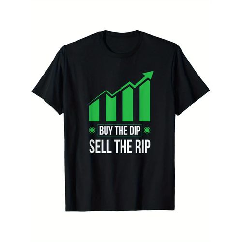 T-shirt pour traders qui achètent à bas prix et vendent des actions, du Bitcoin et des cryptomonnaies, convient aux hommes et aux femmes, avec un col rond décontracté pour une tenue d'extérieur, légèrement extensible, fabriqué en, disponible en taille S
