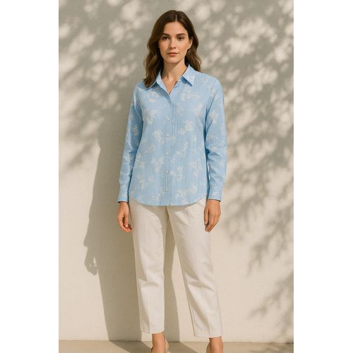 Chemise À Imprimé Relief - CH1425-B-E25 - Bleu Ciel