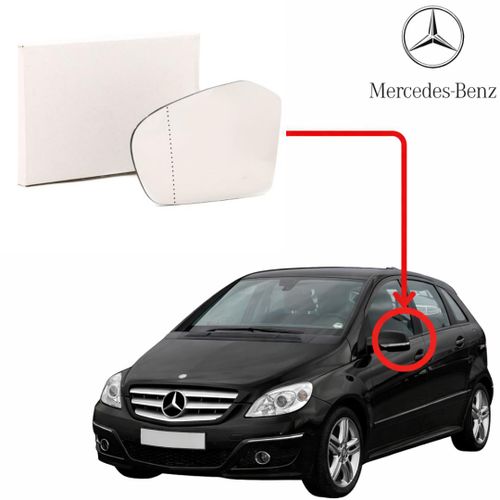 Verre Rétroviseur Gauche Pour Mercedes-Benz Classe B (W245)