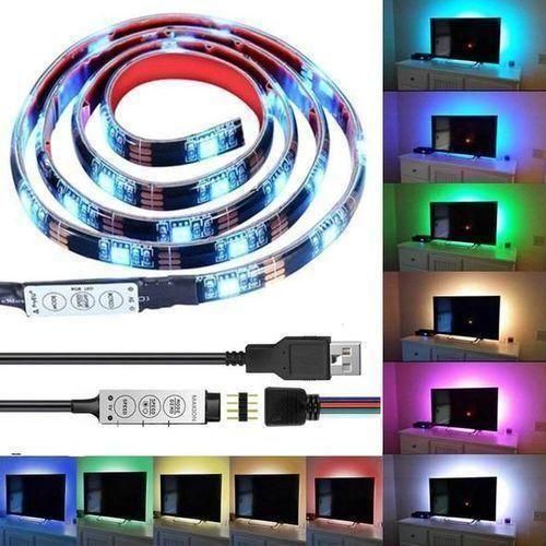 Bande LED USB Ruban de Lumière Flexible 5050 RGB TV Rétro-Eclairé