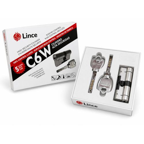 Cylindre de Serrure Haute Sécurité C6W – 5 Clés Réversibles – Fabriqué en Espagne