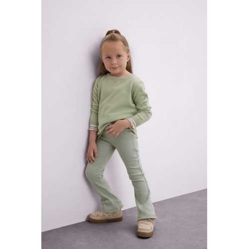 سروال ليجن بناتي برجل واسع مضلع