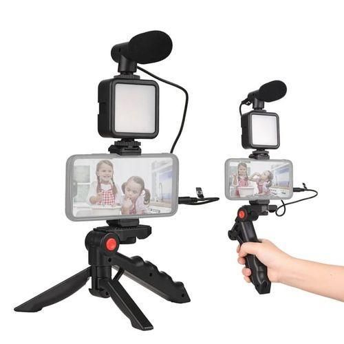 Support Kit Vlog pour Smartphone avec Lumière LED, Micro Cardioïde