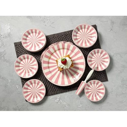 SET A GATEAU 7 PIECES COUELURS ROSE