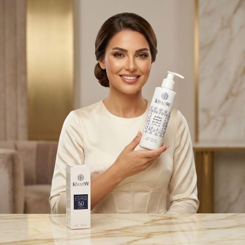 Coffret KALLOW DNX COSMETICS soin de la peau : Lotion corporelle parfumée de luxe 250ml + Crème solaire visage haute protection SPF 50 (50ml)