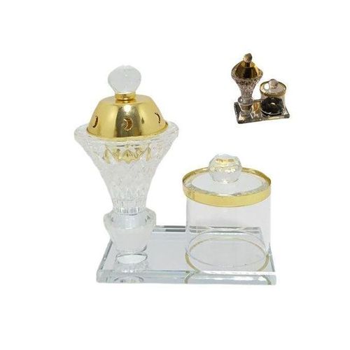 Ensemble de brûleur d'encens, Mini mbikhra avec boite de rangement de bokhour