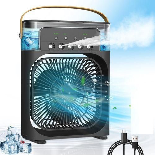 Ventilateur de climatiseur portable, avec lumière LED 7 couleurs, refroidisseur d'air évaporatif