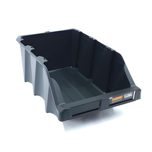 Bac de Rangement à Bec - Plastique Robuste Empilable - Pour Atelier et Garage - Noir, Taille S-35
