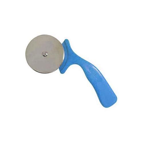 Couteau à pizza avec lame en acier inoxydable, conçu pour trancher facilement et se nettoyer rapidement.