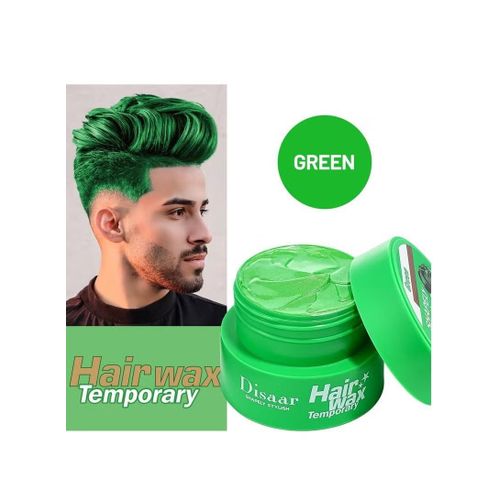 Cire Coiffante & Coloration Temporaire Hair Wax Temporary (80g) Teinte Vert / Green (Fixation & Couleur Instantanée)