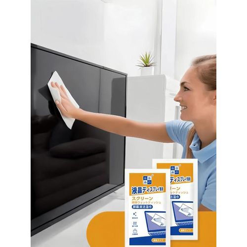 110 مناديل مبللة للشاشات الكبيرة للتلفزيونات، مناديل للعدسات والنظارات، آمنة للاستخدام على شاشات السيارات والكاميرات