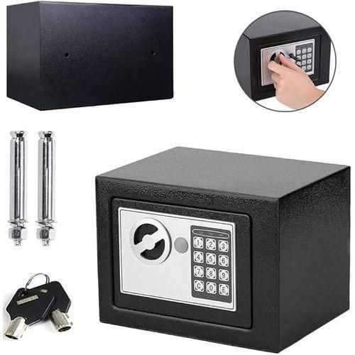 Coffre-Fort Électronique Compact 23×17×17cm - Installation Murale/Sol - Système Double Sécurité