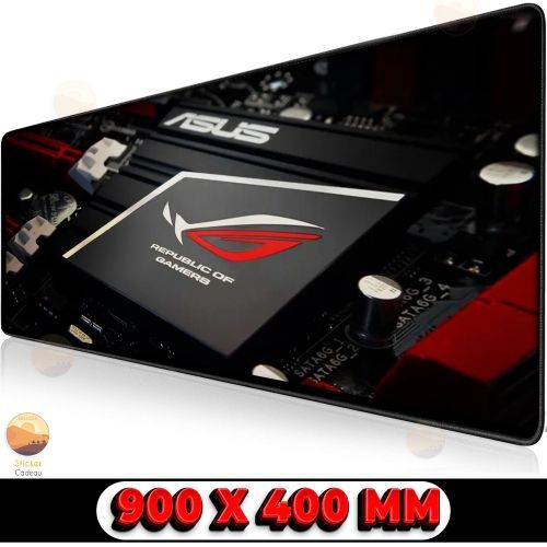 Large Gaming Mouse Pad Stitched Edges, ROG board Extended Mousepad with Water Resist Keyboard Pad, Desk Mat for Gamer, Office & Home,