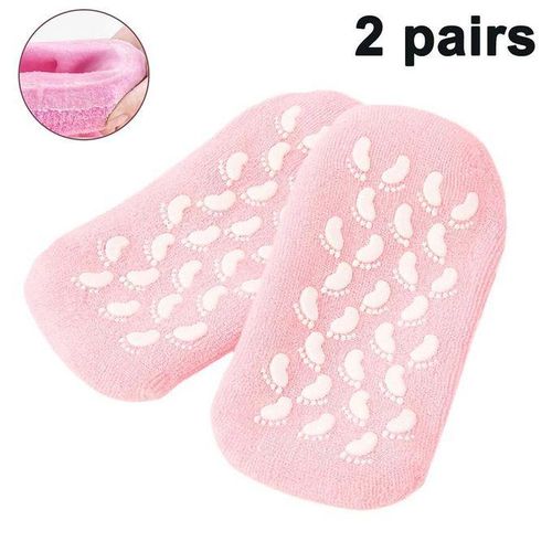 Chaussettes en Gel de Silicone réutilisables,hydratant,blanchissant exfoliant,soins des pieds