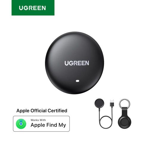 Finder Mini 2 Pack-1 Compact Bluetooth tracker certified by Apple Find My (iOS only), wireless charging, 1-year battery life