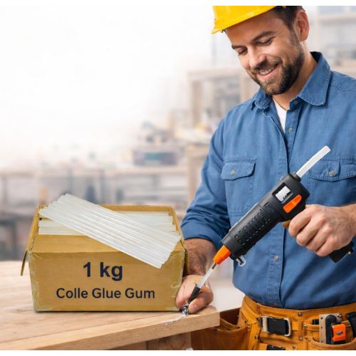 Colle Bâton Thermofusible 1KG – Bâtons de Colle Transparente pour Pistolet à Colle