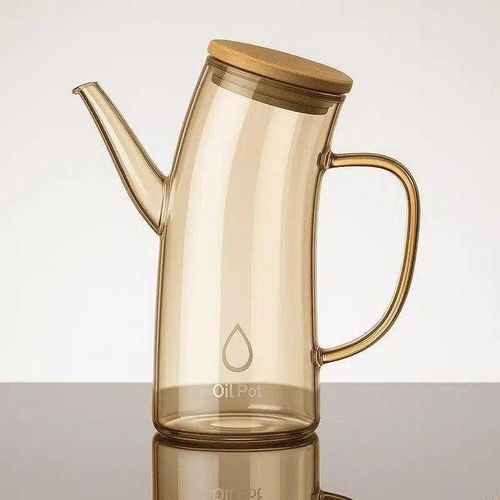Distributeur dhuile dolive récipient à huile en verre créatif pour la cuisine sans goutte à goutte pour huile végétale avec bec verseur pour cuisine pots verseurs dhuile décoratifs avec couvercle en bambou 700 ml