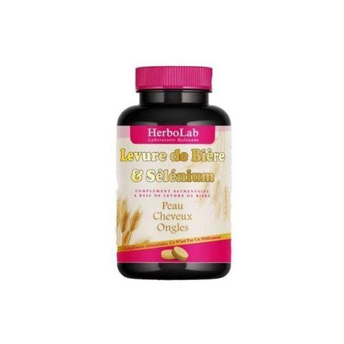 Herbo Ridouane gélules de Levure de Bière Active & Sélénium - Complément Alimentaire, Beauté de la peau, des cheveux et des ongles, Vitalité, Vitamines, Poids, Peau lumineuse souplesse fermeté - 100 capsules
