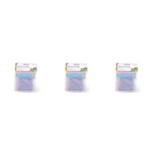 Sachets - Organza Transparents avec Cordon - Emballage Cadeaux & Bijoux - Multicolores 8x10cm - Lot de 3