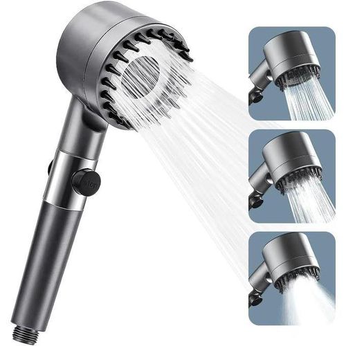 Douche de massage multifonctionnelle, ensemble de pommeau de douche à main haute pression, interrupteur à un bouton, 3 modes de massage et de beauté de la peau, pulvérisateur de pommeau de douche avec filtre
