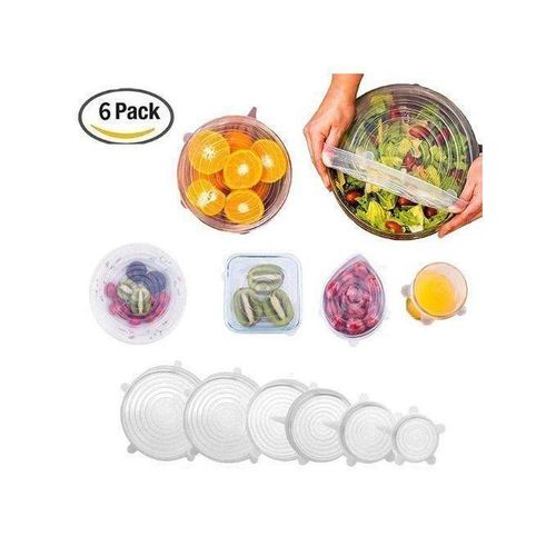 set de 6 Couvercles d emballage alimentaire en Silicone extensibles hermétiques