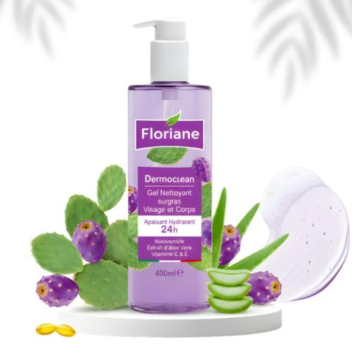 Dermoclean Gel Nettoyant à la Figue de Barbarie 400ml – Hydratation 24h à l’Aloe Vera, Niacinamide & Vitamines C & E