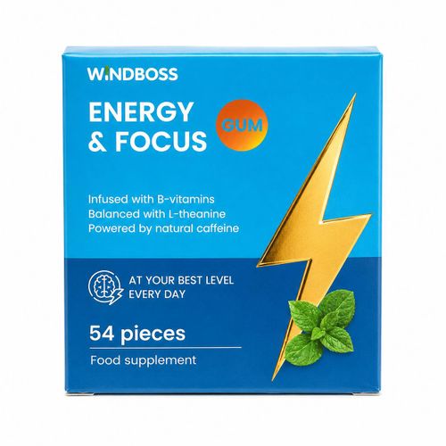 Windboss Energy & Focus Gum 54 Gommes Énergie