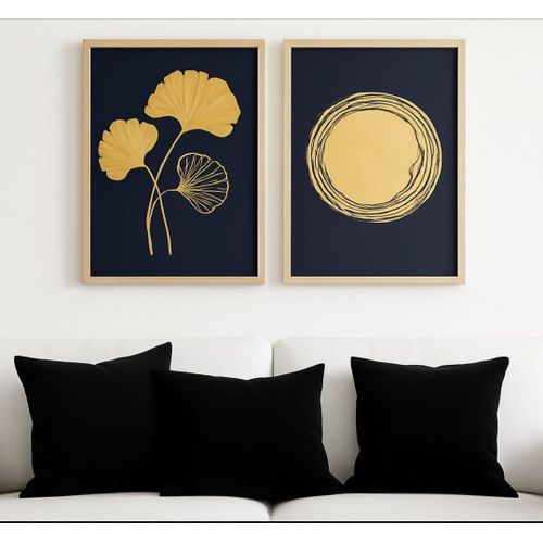 2 Tableaux original en cadre à bois de Bon qualité