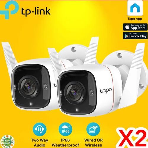 2 Tapo C310 Extérieure Caméra de Surveillance WiFi, Caméra de sécurité ip sans Fil 3Mp (2304x1296)