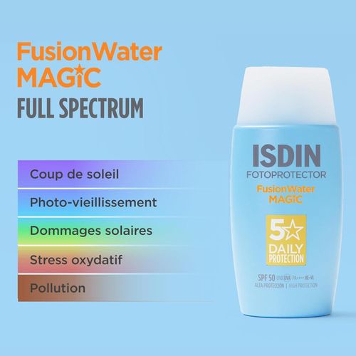 Fusion Water MAGIC SPF 50 50ml – Crème Solaire Visage Ultra-Légère, Hydratante et Antioxydante