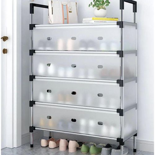 étagère pour chaussures 5 couches,Meuble de rangement,diaphragme anti-poussière porte de dortoir