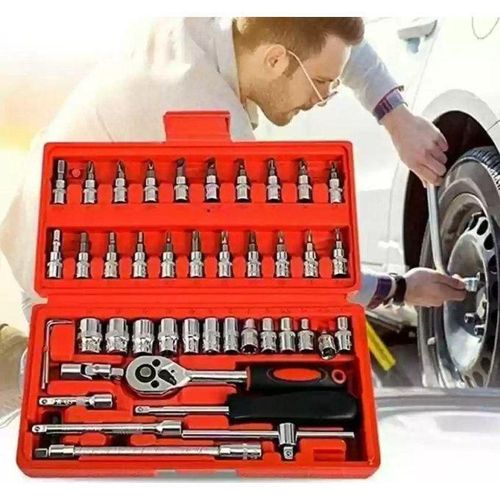 Coffret à outils polyvalent 46 Pcs Tournevis et jeu de douilles de précision