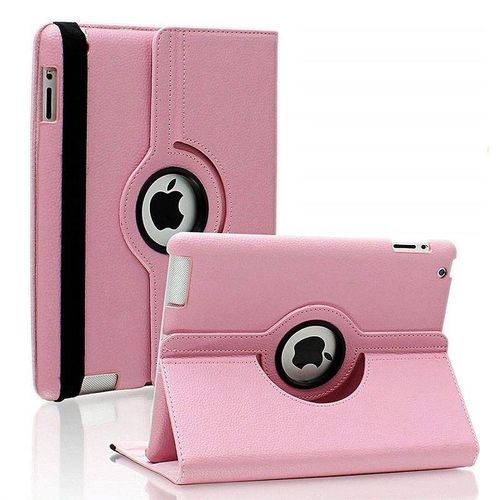 Coque pour Apple iPad 6 étui de protection avec support rotatif à 360 degrés (Rose )