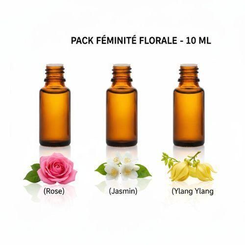 Lot de 3 Huiles Essentielles 10 ml – Jasmin + Rose + Ylang Ylang