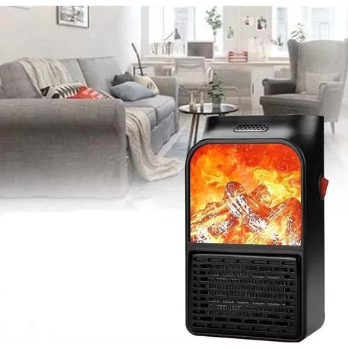 Mini chauffage électrique à flamme 3D, réchauffeur d’air portable 900W, radiateur soufflant mural enfichable avec télécommande, mini chauffage décoratif effet cheminée, chauffage instantané maison bureau, ventilateur chauffant compact