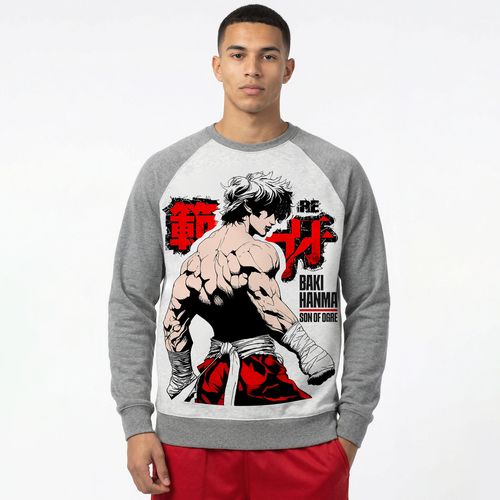 Sweatshirt Manga Baki Hanma Pull Raglan Capuche hoodie Japan Mode Sweat-shirt Anime Homme & Femme