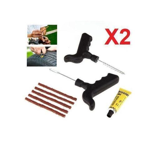 X2 Kit de réparation pneu avec mèches pour pneu tubeless