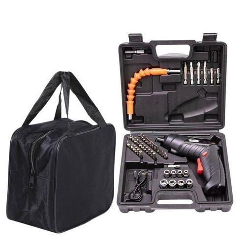 Tournevis électrique 47 Pièces, 3,5 Nm, Perceuse-Visseuse Sans Fil 3,6 V Rechargeable, Avec sac à outils,