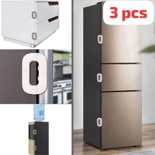 Lot de 3 Verrous de Scurit pour Enfants Auto-Adhsifs Multi-Usages BLANC