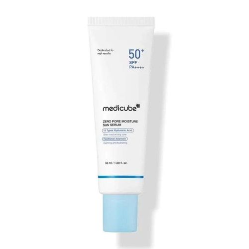 Sérum Solaire Hydratant Zéro Pores SPF 50+ PA++++ avec 10 Types d'Acide Hyaluronique, Panthénol et Allantoïne - 50ml