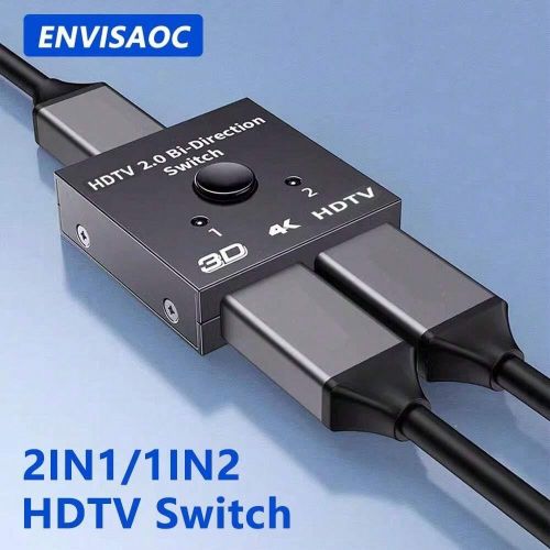 Commutateur HDMI Switch, Commutation Bidirectionnel 2 entrées à 1 Sortie/ 1 entrée à 2 Sorties Ports, Le diviseur HDMI Soutiens HD 4K 3D 1080P Compatible avec PC, HDTV, TV Box, Xbox, PS4
