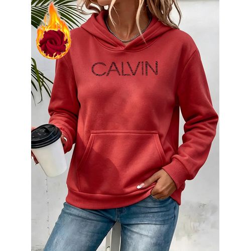 Ensemble d'automne-hiver pour femmes : Sweat à capuche décontracté en polaire et haut de sport à capuche, veste à poches, pull à capuche décontracté pour femmes avec poches, haut imprimé confortable d'extérieur pour tous les jours