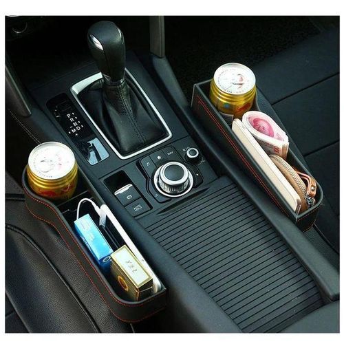 Boîte de rangement pour siège de voiture universelle InforUniversal – Porte-carte, support de téléphone, récupérateur d’espace entre les sièges, poche anti-chute