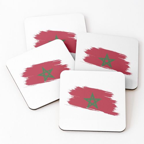 6pcs Morocco North African Pride Coasters (Set of 6) - Maroc Fierté Afrique du Nord