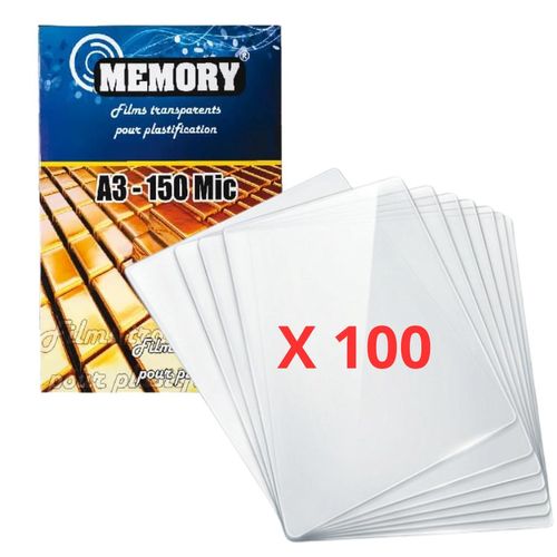 Pochettes Plastification A3 150 Microns (303 x 426 mm) – Pack 100 Laminating Film A3 Professionnel