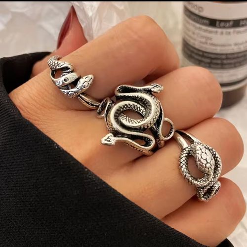 bagues serpent en forme de Cobra, anneau ouvert Ensemble de 3