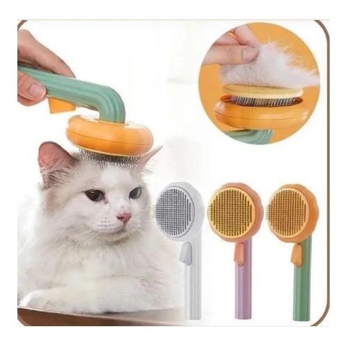 Brosse de toilettage autonettoyante pour chats et chiens (Couleur aléatoire)-1 pièce