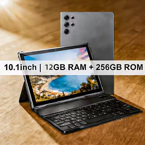 Tablette Tactile 101 HD - Gris - 256Go Stockage - Avec Étui de Protection Film Écran