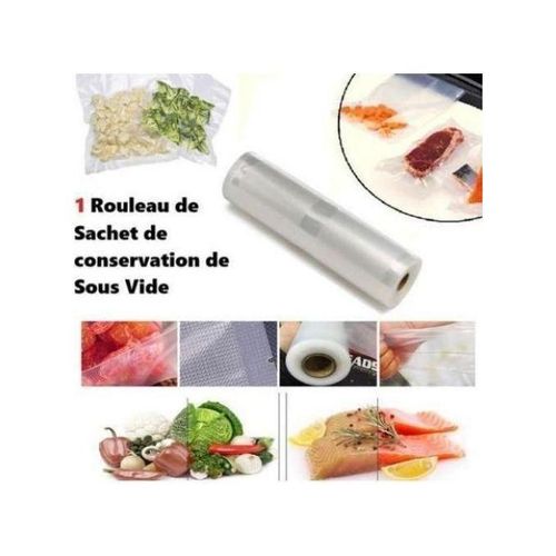 Lot de 2 Rouleaux Sachet de conservation des aliments pour machine vacuum sealer